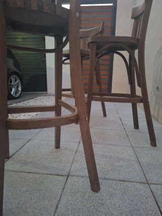 3 Taburetes Altos Madera Vintage