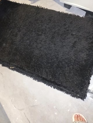 3 alfombras pelo negro poliéster