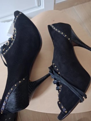 Zapatos Trussardi Talla 40 Negros y Dorados