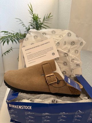Zuecos Birkenstock Unisex Bege/Castanho