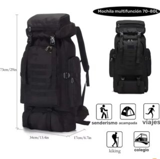 Mochila Montaña 80L Negra