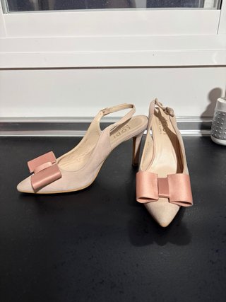 Zapatos Lodi Talla 36 Beige y Rosa