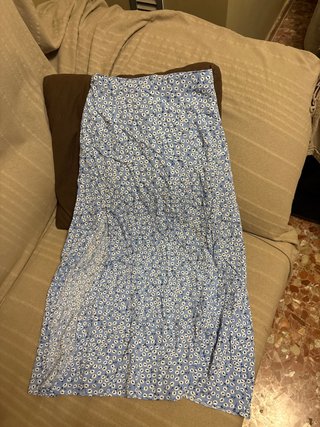 Falda larga estampada floral azul