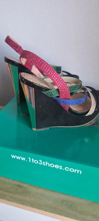 Scarpe col tacco multicolor da donna