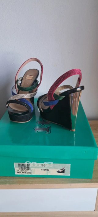 Scarpe col tacco multicolor da donna