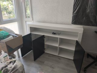 Aparador Mueble Salón Blanco y Negro