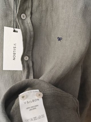 Camisa Lino Silbon kakhi