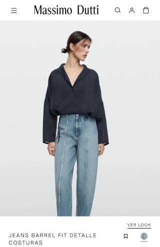 Massimo Dutti Jeans Barril Talla 40