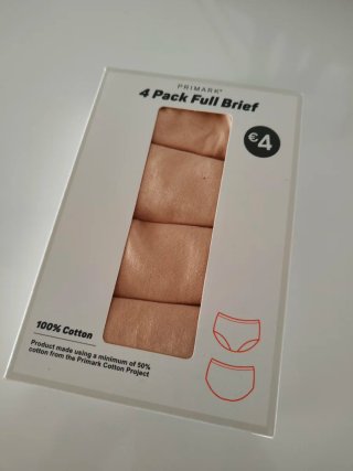 Pack 4 bragas algodón Primark Talla L como 44