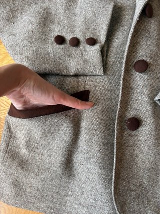 Blazer Vintage Años 70 Jaspeado Marron Gris