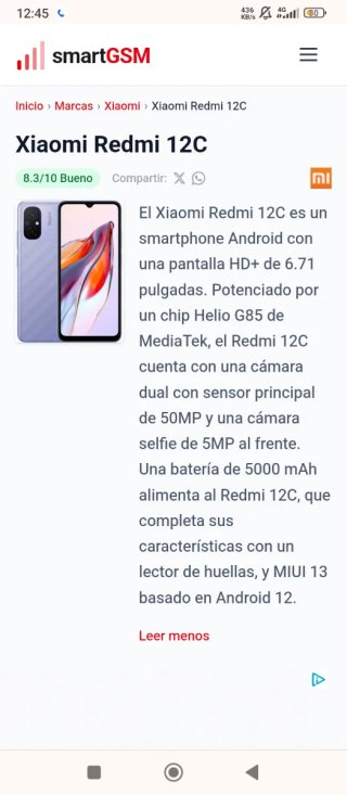 REDMI 12C 4+1/128NO ENVÍO LEER