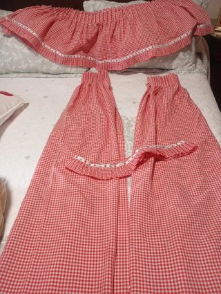 Cortinas Cocina Vintage Cuadros Rojos Blancos