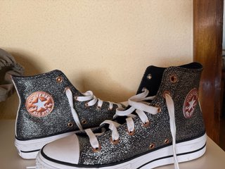 Zapatillas Converse Glitter Negro y Plata NUEVAS.