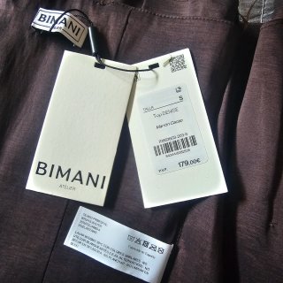 Top BIMANI marrón chocolate con volantes