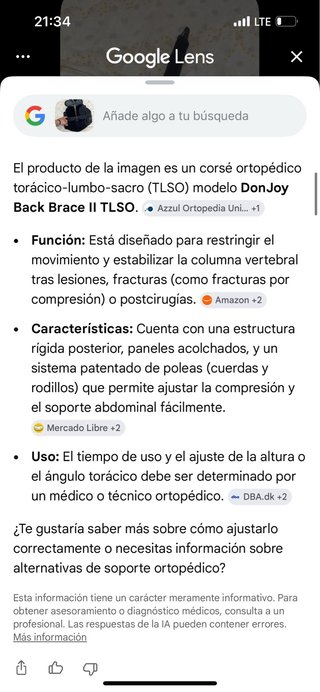Corsé ortopédico ajustable