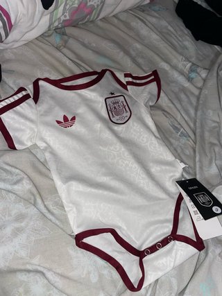 Body Bebé Adidas España Blanco y Rojo