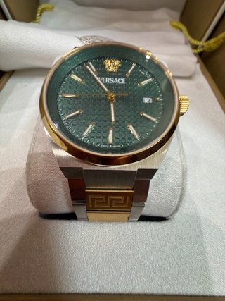 Orologio da lusso Versace V-Auria quadrante verde bicolore oro-argento