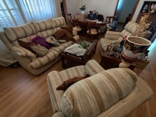 Juego de dos butacas y sofa de tres plazas