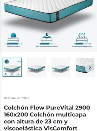 Colchón multicapa de 23 cm y viscoelástica