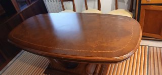 Mesa de comedor extensible de madera maciza