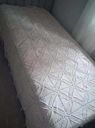 Colcha ganchillo vintage cama 90