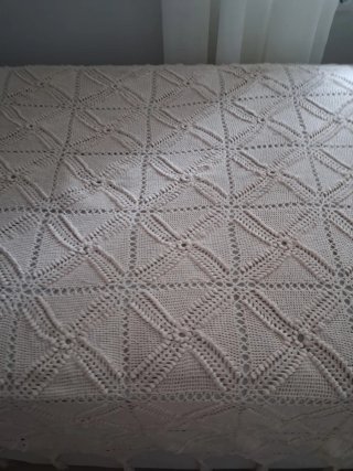 Colcha ganchillo vintage cama 90