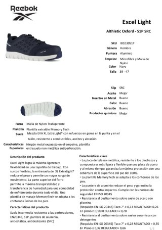 REEBOK Calzado Seguridad Talla 42