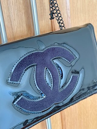 Neceser Chanel Piel Charol Negro