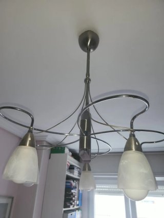 Lámpara de techo moderna plata y blanco