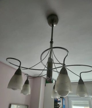 Lámpara de techo moderna plata y blanco