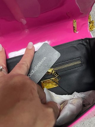 Borsa Dolce & Gabbana fucsia con logo DG oro
