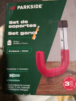 Parkside Set de Soportes Ganchos 40kg