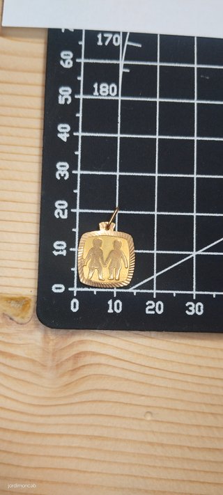 Colgante Oro 18k Géminis Vintage 80s