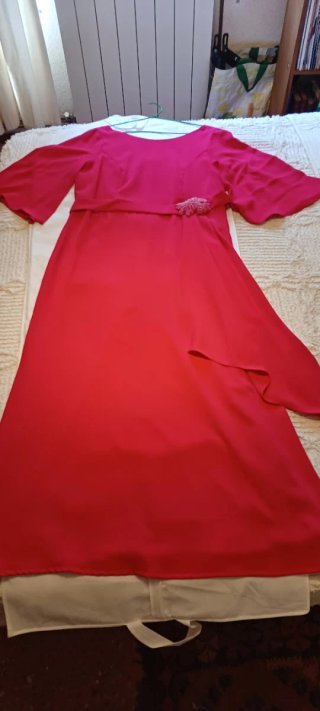 Vestido largo fiesta Carla Ruiz Rojo