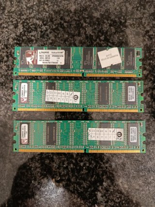 3 Módulos Memoria RAM DDR1 256MB Kingston