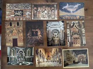 Lotto 2 cartoline interni edifici religiosi