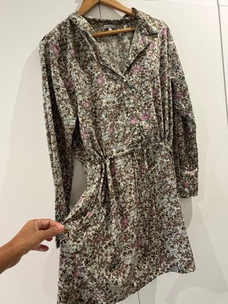 Vestido estampado floral manga larga XL