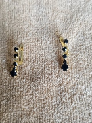 Lote 3 pares pendientes Fantasia negro y dorado