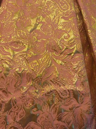 Vestido fiesta dorado y rosa
