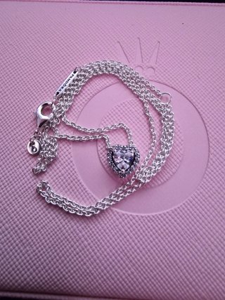 Collar Pandora Timeless Corazón Brillante Plata