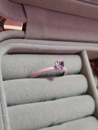 Anillo Pandora Corazón Rosa Talla 58