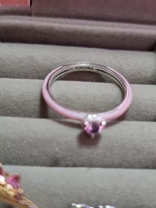 Anillo Pandora Corazón Rosa Talla 58