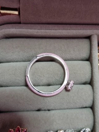 Anillo Pandora Corazón Rosa Talla 58