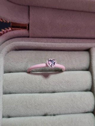 Anillo Pandora Corazón Rosa Talla 58
