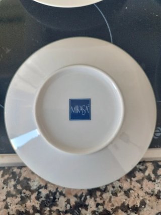 Juego 6 platos postre porcelana