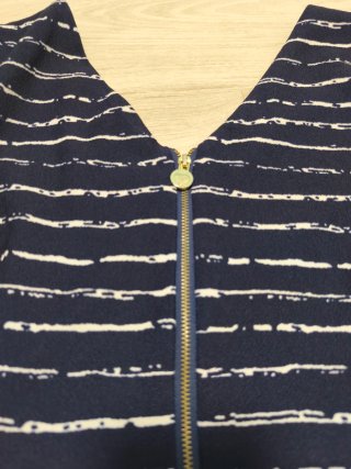 Vestido Yumi rayas azul y blanco XL 44
