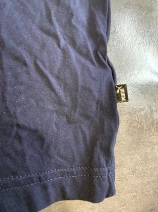 Camiseta Puma Azul Marino Logo Blanco Talla S
