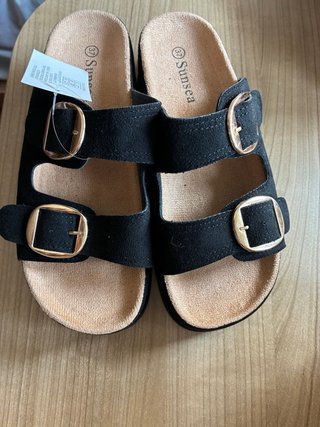 Sandalias Sunsea negras con hebillas doradas T37
