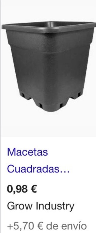 Macetas Cuadradas 11 l Grow Industry Negras