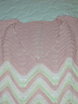 Vestido estilo crochet para la playa rosa L